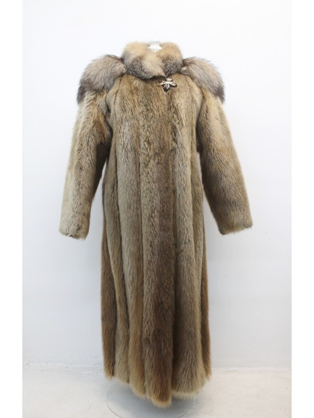 EXCELLENT CANADIAN BLOND LONG HAIRED BEAVER & FOX COAT JACKET WOMEN WOMAN SZ 4-6